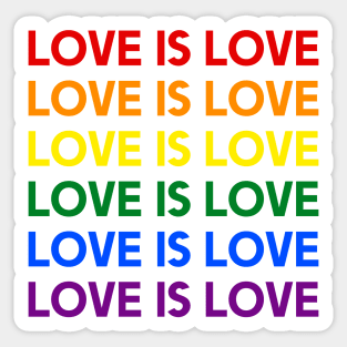 Love is Love - Rainbow Text Sticker